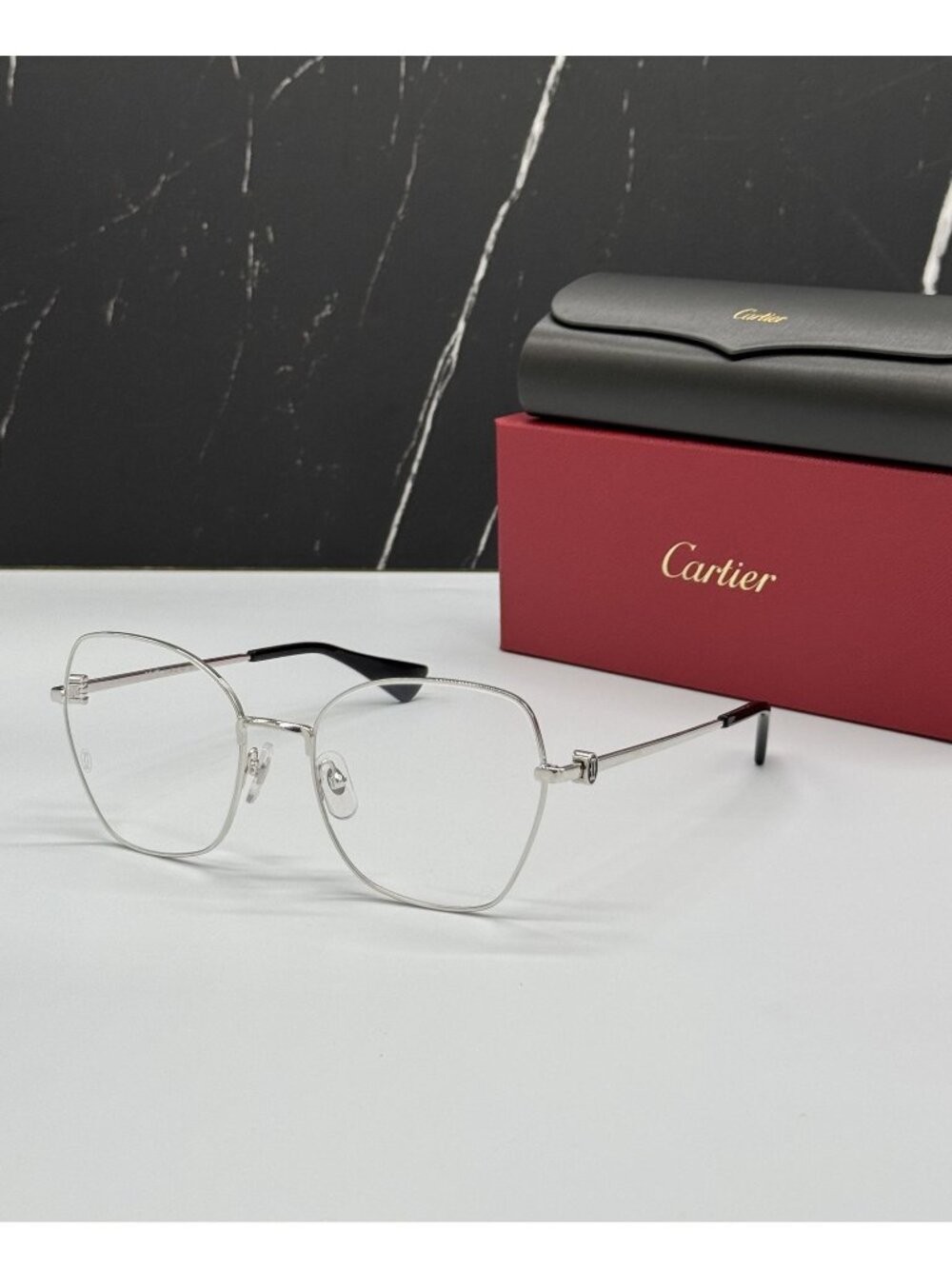 NWT Cartier Women Silver Eyeglasses CT0413O 002